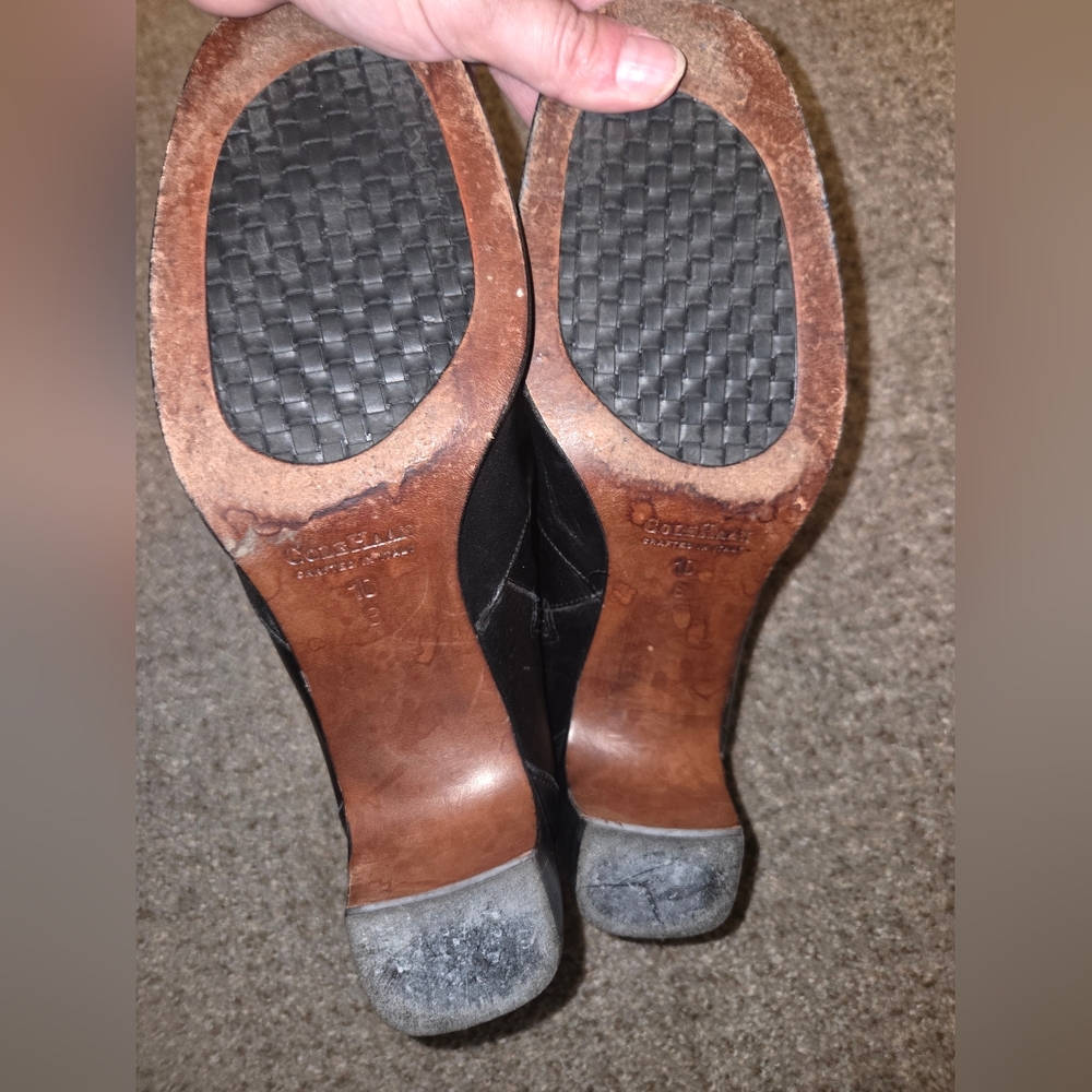 Vintage Cole Haan Womens Boots Sz 10 Mid Calf Leather - Picture 6 of 8